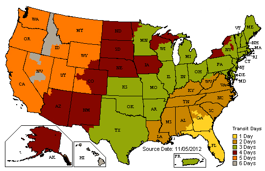 UPS Shipping Map